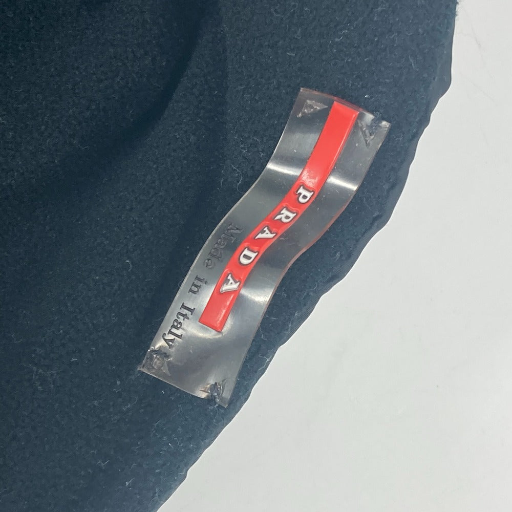 PRADA スポーツ ロゴ バイカラー ポケット付き マフラー ナイロン ユニセックス ブラック - brandshop-reference