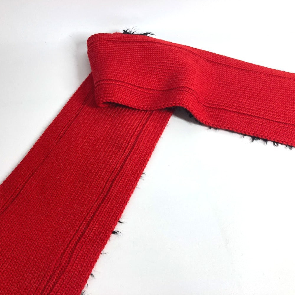 Prada Two-Tone Fur Scarf in Wool and Black