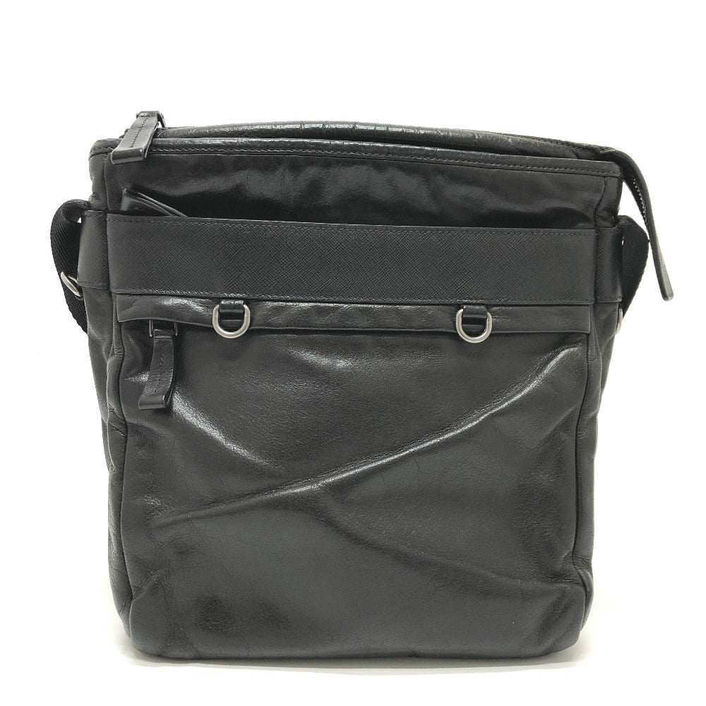 PRADA 2VH022 Messenger Bag, Shoulder Bag, Leather, Men's, Black