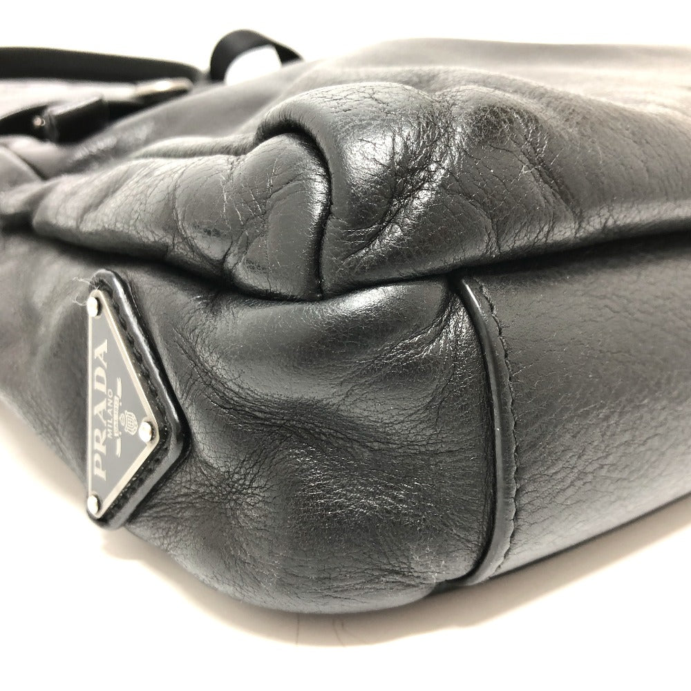 PRADA 2VH022 Messenger Bag, Shoulder Bag, Leather, Men's, Black