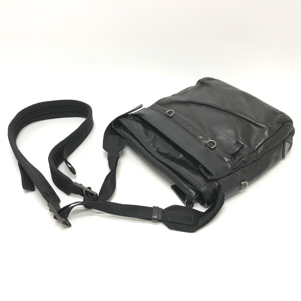 PRADA 2VH022 Messenger Bag, Shoulder Bag, Leather, Men's, Black