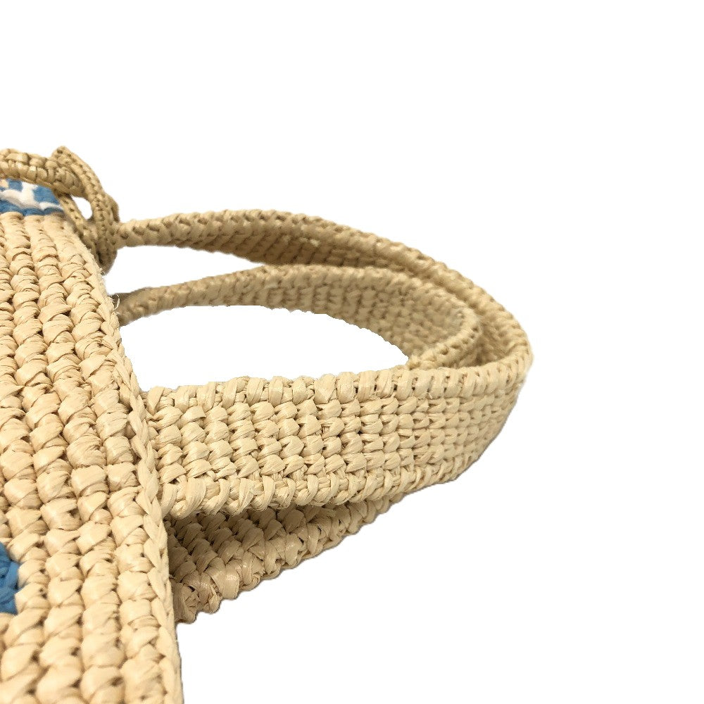 PRADA 1BG454 Logo St. Barths Limited Edition Small Handbag, Raffia, Women's, Beige