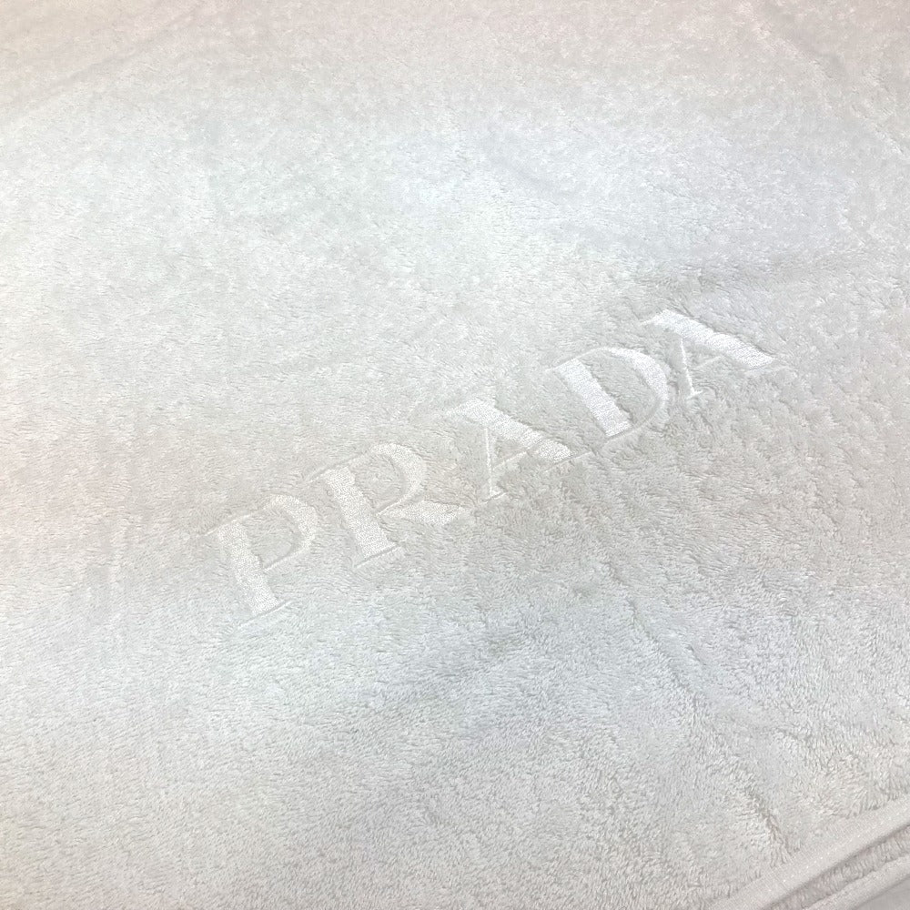 PRADA Bath Towel, Interior Throw, Blanket, Logo, Beach Towel, Cotton, Women's, White