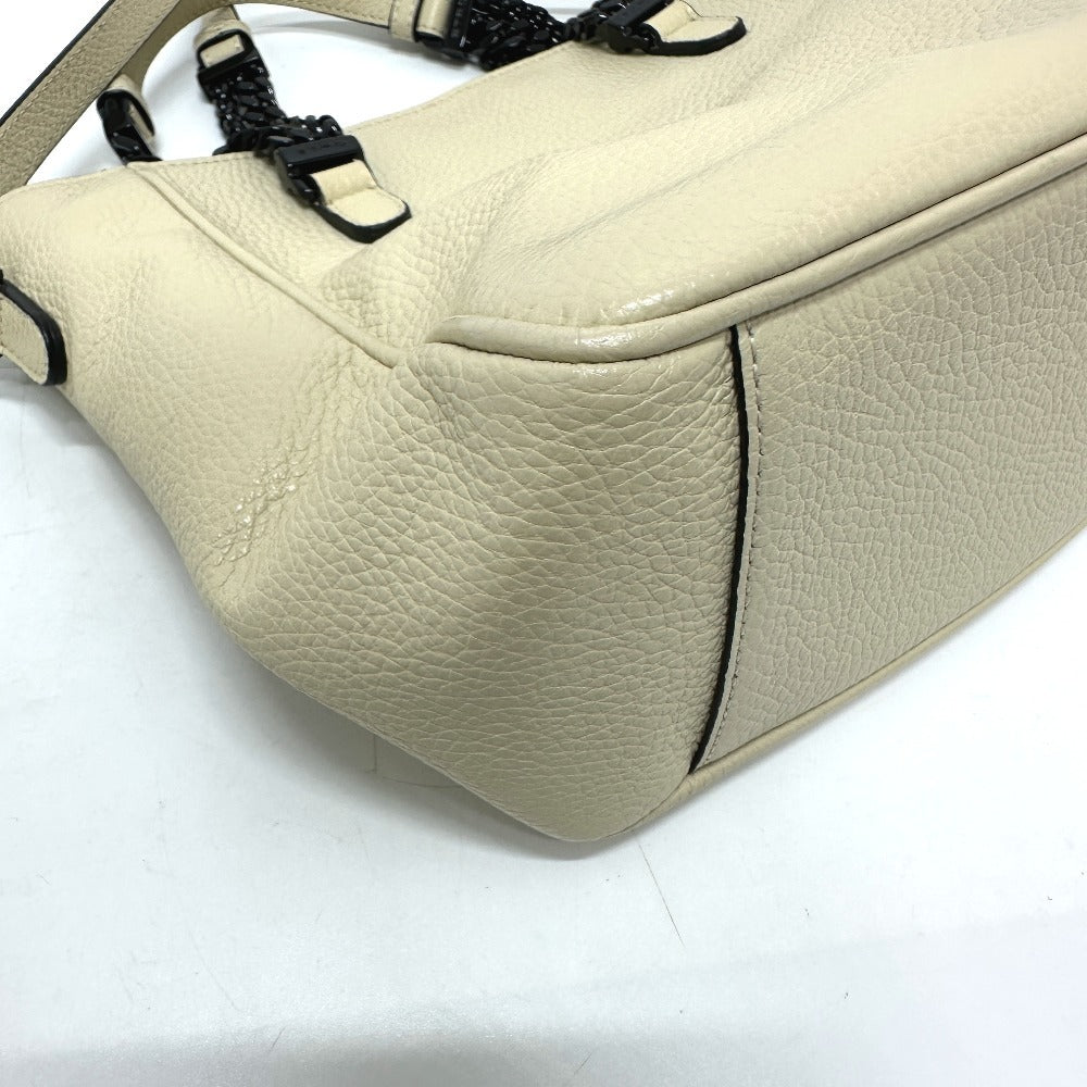 ETRO 2WAY チェーン カバン ショルダーバッグ ハンドバッグ レザー レディース ベージュ