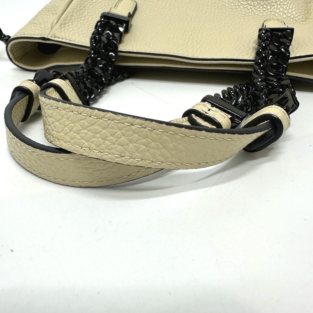 ETRO 2WAY チェーン カバン ショルダーバッグ ハンドバッグ レザー レディース ベージュ