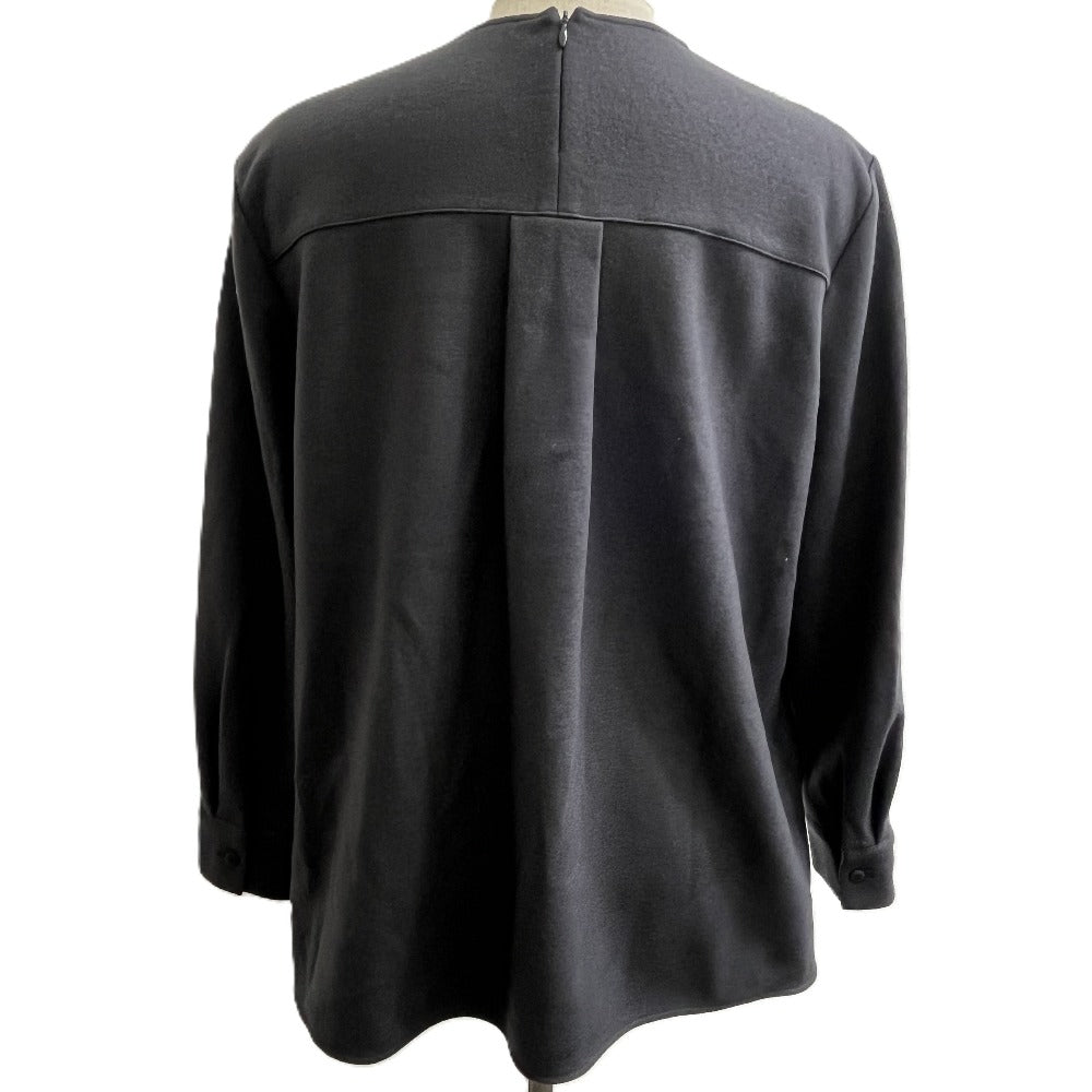 Theory luxe 03-3401012 DAHLIA JERSEY LYNDON Apparel Tops Pullover Cut and Sew Wool Women's Gray