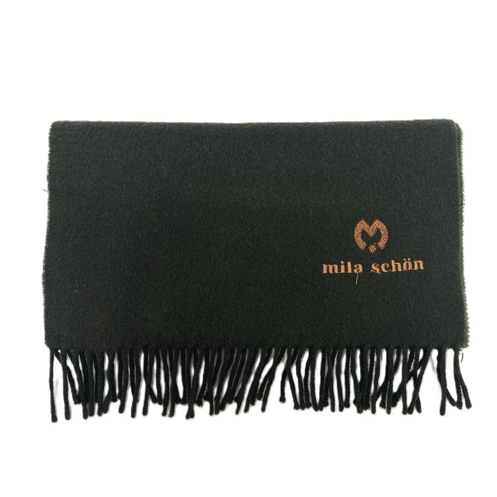 mila schon logo apparel muffler cold weather accessory fashion accessory muffler wool ladies green