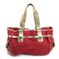 FRANCESCO BIASIA Two-tone color Bag Tote Bag Hand Bag Shoulder Bag Red/Gold Used