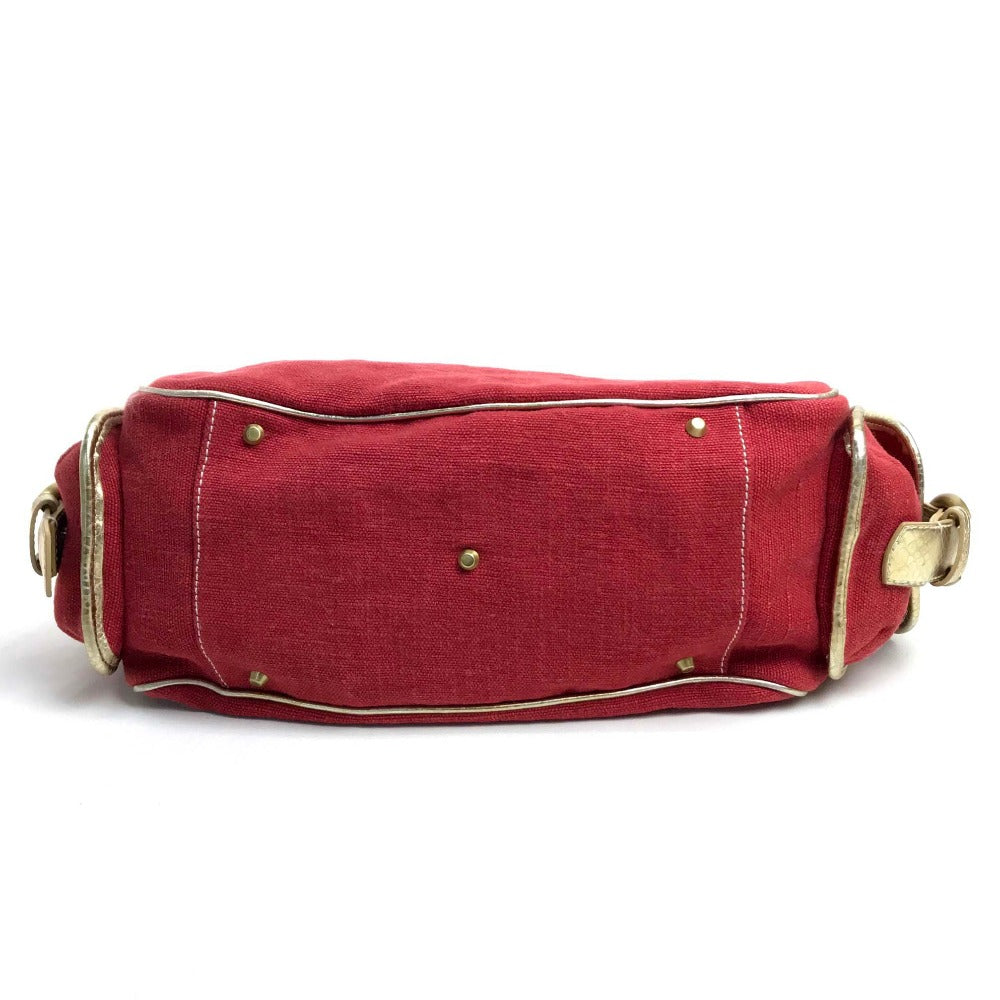 FRANCESCO BIASIA Two-tone color Bag Tote Bag Hand Bag Shoulder Bag Red/Gold Used