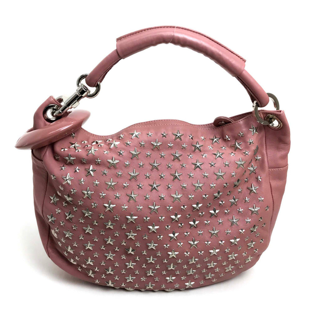 JIMMY CHOO Star Studs Sky Bag, Shoulder Bag, Semi-Shoulder Handbag, Lamb Leather, Women's, Pink