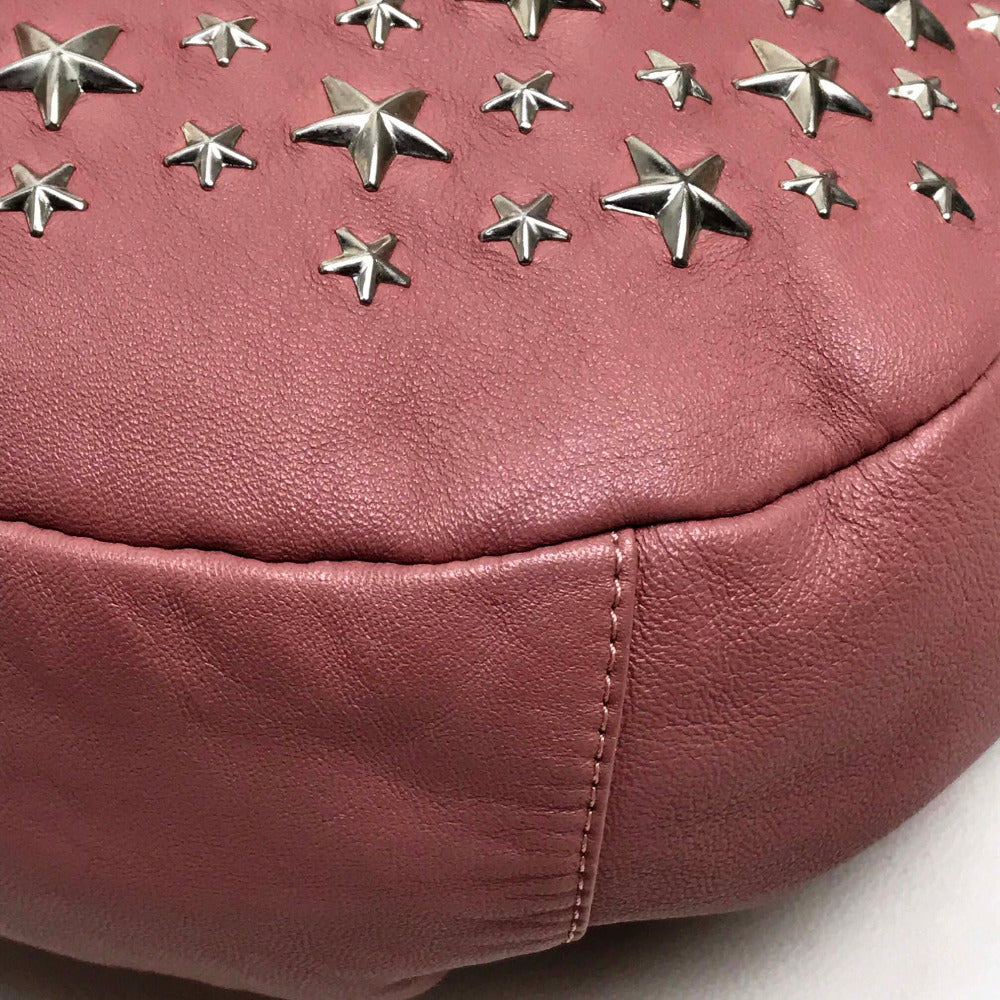 JIMMY CHOO Star Studs Sky Bag, Shoulder Bag, Semi-Shoulder Handbag, Lamb Leather, Women's, Pink