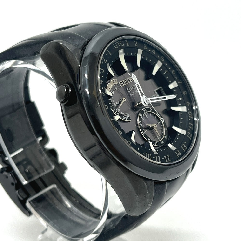 SEIKO 7X52-0AB0 Astron SolarGPS Wristwatch SS Black Used