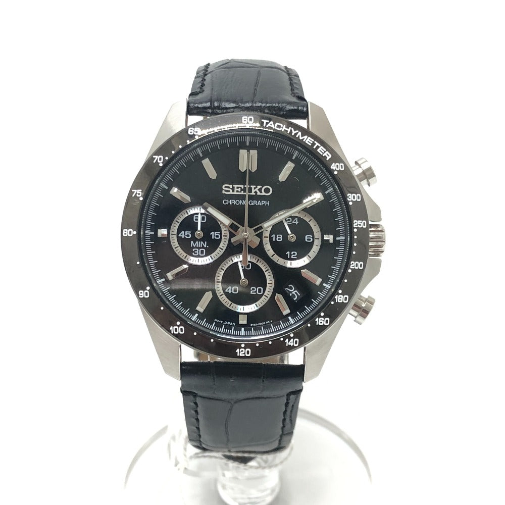 SEIKO 8T63-00D0 Spirit chronograph Quartz Date Watch Wristwatch SS Silver Used