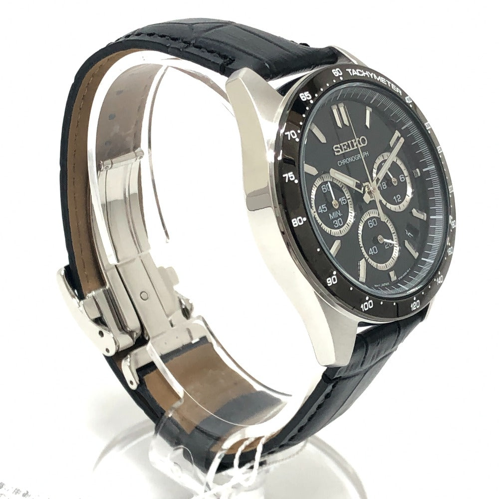 SEIKO 8T63-00D0 Spirit chronograph Quartz Date Watch Wristwatch SS Silver Used