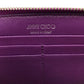 JIMMY CHOO 163FILIPA.CIM Star Studs Filipa Wallet, Round Zip Long Wallet, Patent Leather, Unisex, Metallic Purple