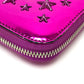 JIMMY CHOO 163FILIPA.CIM Star Studs Filipa Wallet, Round Zip Long Wallet, Patent Leather, Unisex, Metallic Purple
