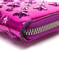 JIMMY CHOO 163FILIPA.CIM Star Studs Filipa Wallet, Round Zip Long Wallet, Patent Leather, Unisex, Metallic Purple