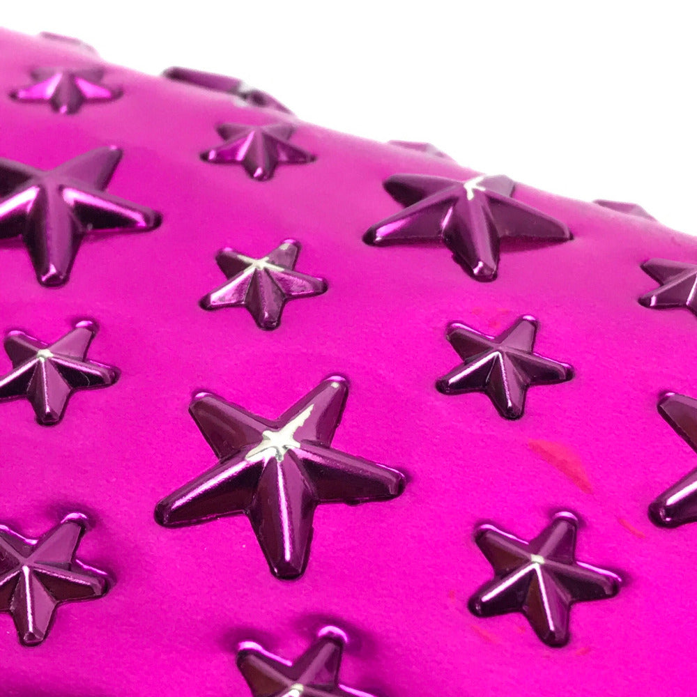 JIMMY CHOO 163FILIPA.CIM Star Studs Filipa Wallet, Round Zip Long Wallet, Patent Leather, Unisex, Metallic Purple