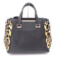 JIMMY CHOO Leopard Print Handbag/Shoulder Bag, Women's, Black