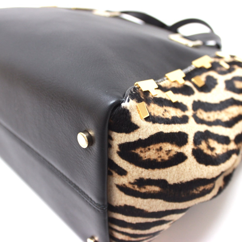 JIMMY CHOO Leopard Print Handbag/Shoulder Bag, Women's, Black
