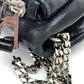 JIMMY CHOO Quilted Leather Shoulder Bag for Men and Women, Crossbody Chain Shoulder Bag, Unisex, Black