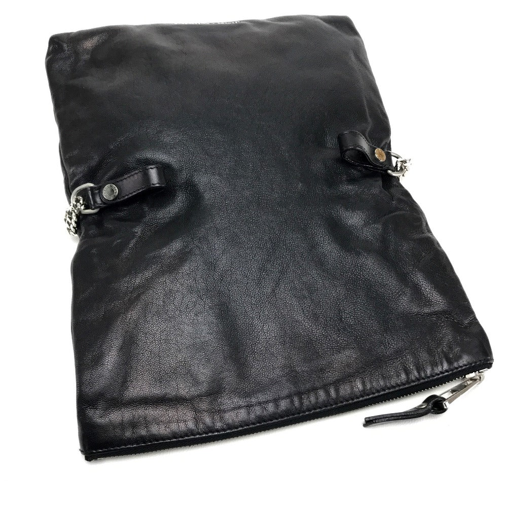 JIMMY CHOO Quilted Leather Shoulder Bag for Men and Women, Crossbody Chain Shoulder Bag, Unisex, Black