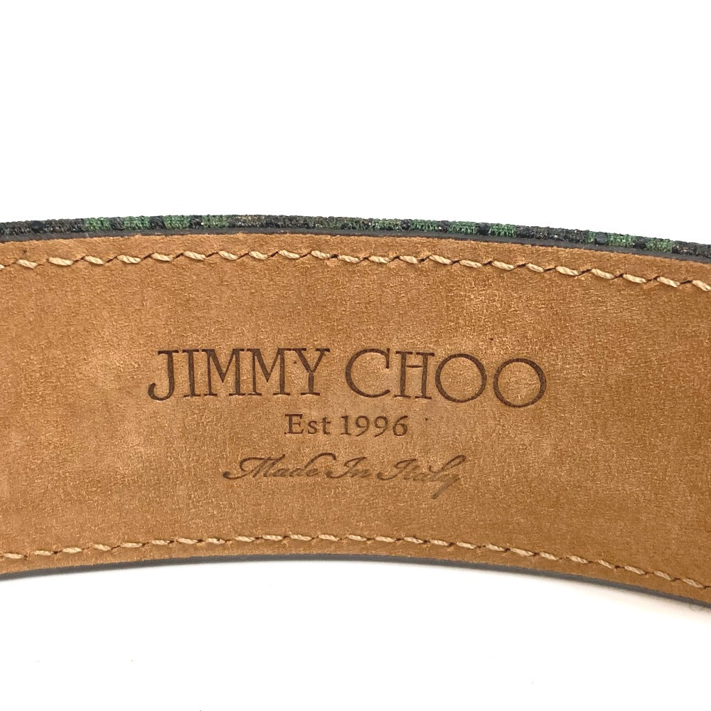 JIMMY CHOO Men's Camouflage Green Canvas Buckle Pants Belt, All-Over Print Fashion Accessory