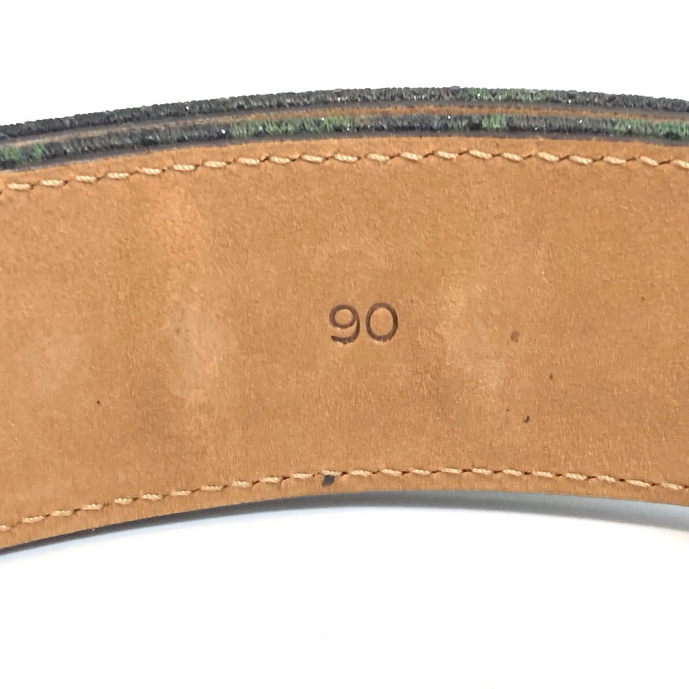 JIMMY CHOO Men's Camouflage Green Canvas Buckle Pants Belt, All-Over Print Fashion Accessory