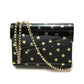 JIMMY CHOO Star Print Mini Clutch Bag, Crossbody Bag, Chain Pochette, Shoulder Bag, Plastic, Women's, Black