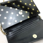 JIMMY CHOO Star Print Mini Clutch Bag, Crossbody Bag, Chain Pochette, Shoulder Bag, Plastic, Women's, Black
