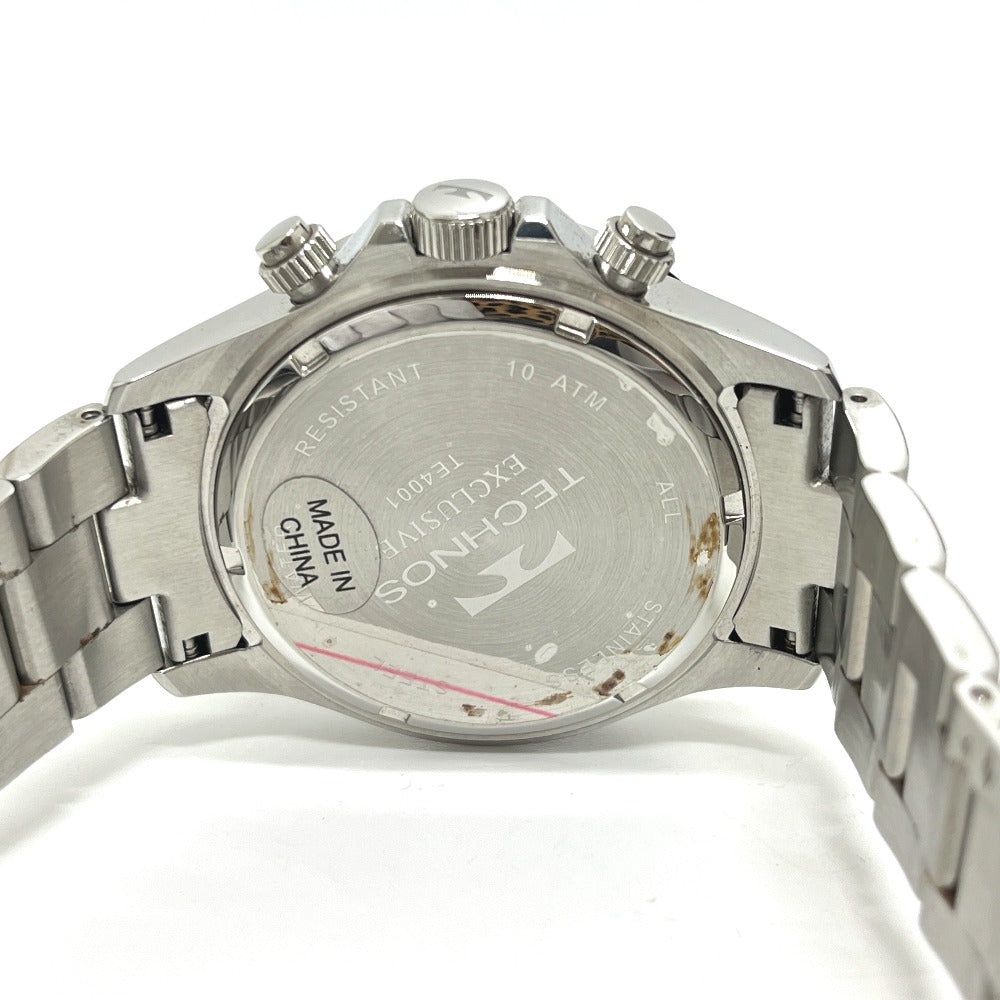 TECHNOS T9349TB Chronograph Solar-Powered Watch, Stainless Steel, Men's, Silver