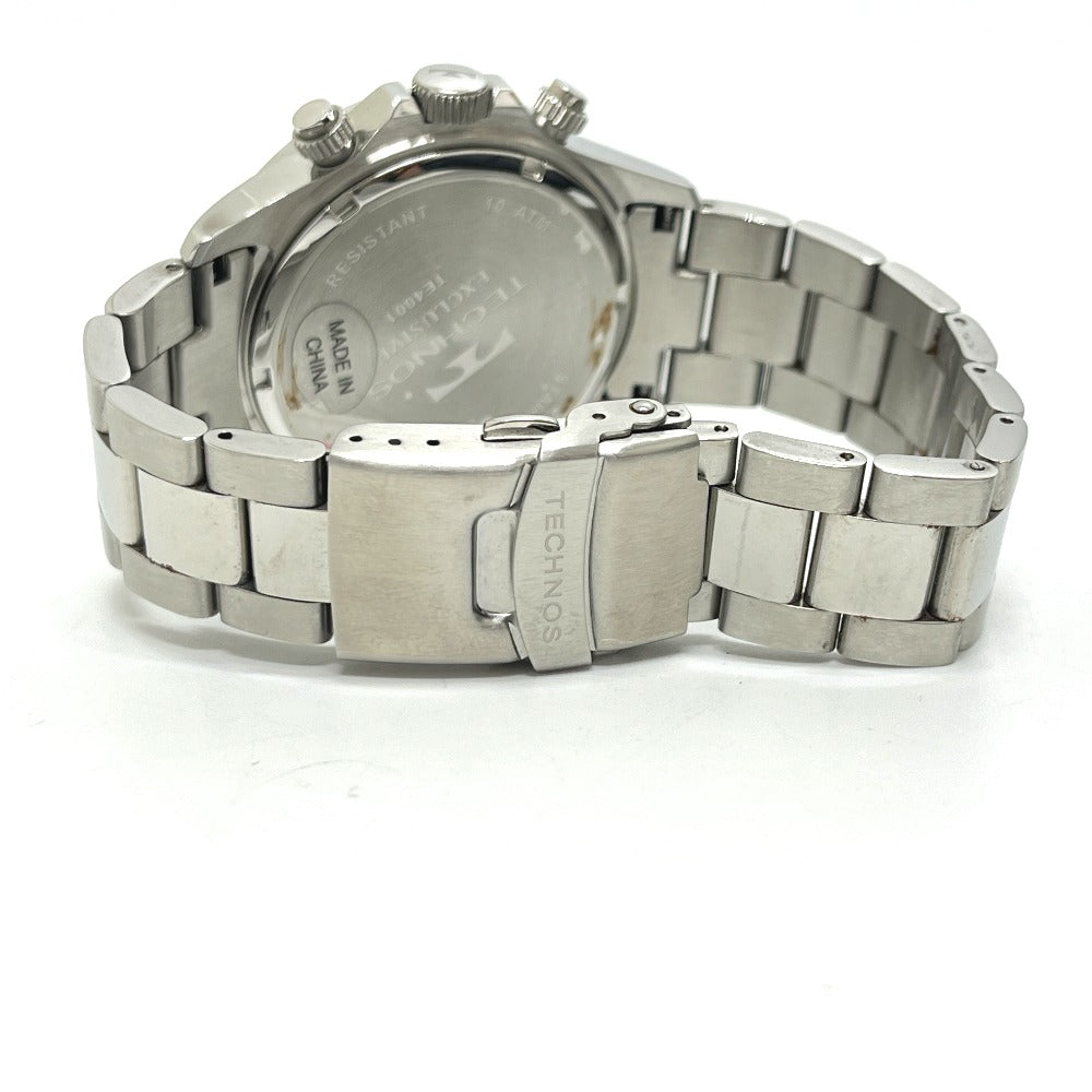TECHNOS T9349TB Chronograph Solar-Powered Watch, Stainless Steel, Men's, Silver