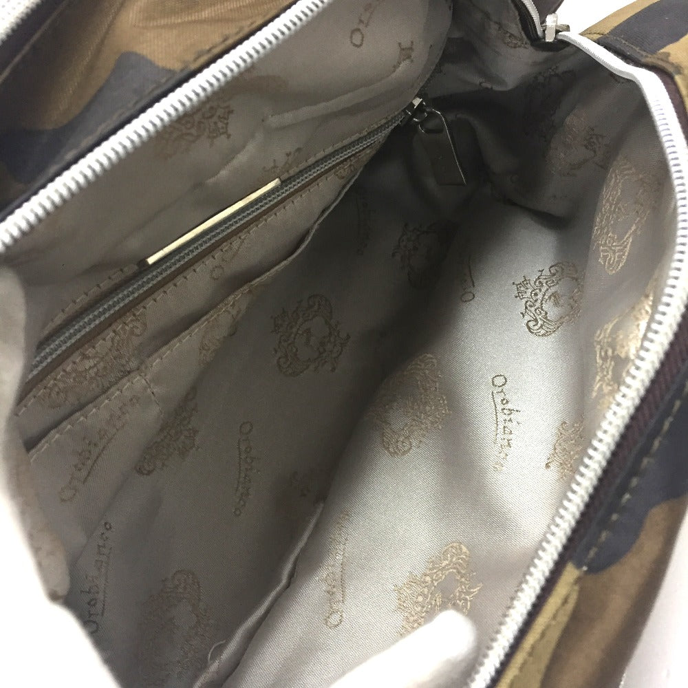 Orobianco カモフラージュ 迷彩柄 ベルトバッグ カバン ボディバッグ 2WAYバッグ バッグ ウエストバッグ ナイロン/レザー ユニセックス カーキ×ブラウン