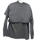 GIVENCHY BＭ71FC3Y8T 2022AW Overlap embroidery Apparel Tops Long T-shirt cotton gray Used