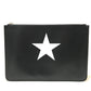 GIVENCHY Men's Leather Second Bag with Star Design, Black and White