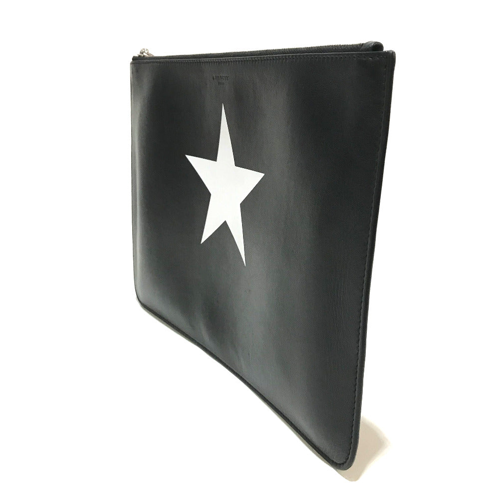 GIVENCHY Men's Leather Second Bag with Star Design, Black and White