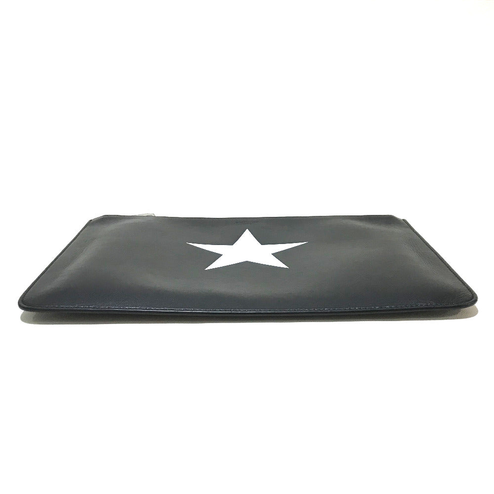 GIVENCHY Men's Leather Second Bag with Star Design, Black and White
