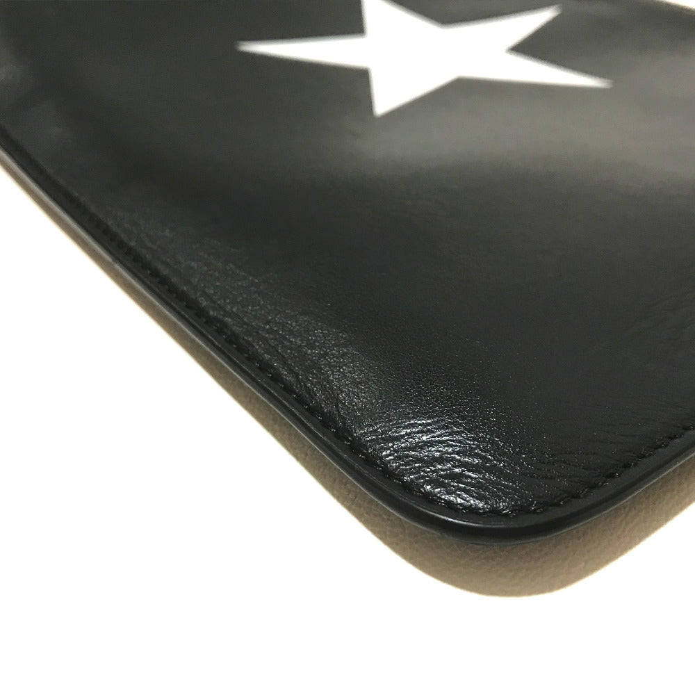 GIVENCHY Men's Leather Second Bag with Star Design, Black and White
