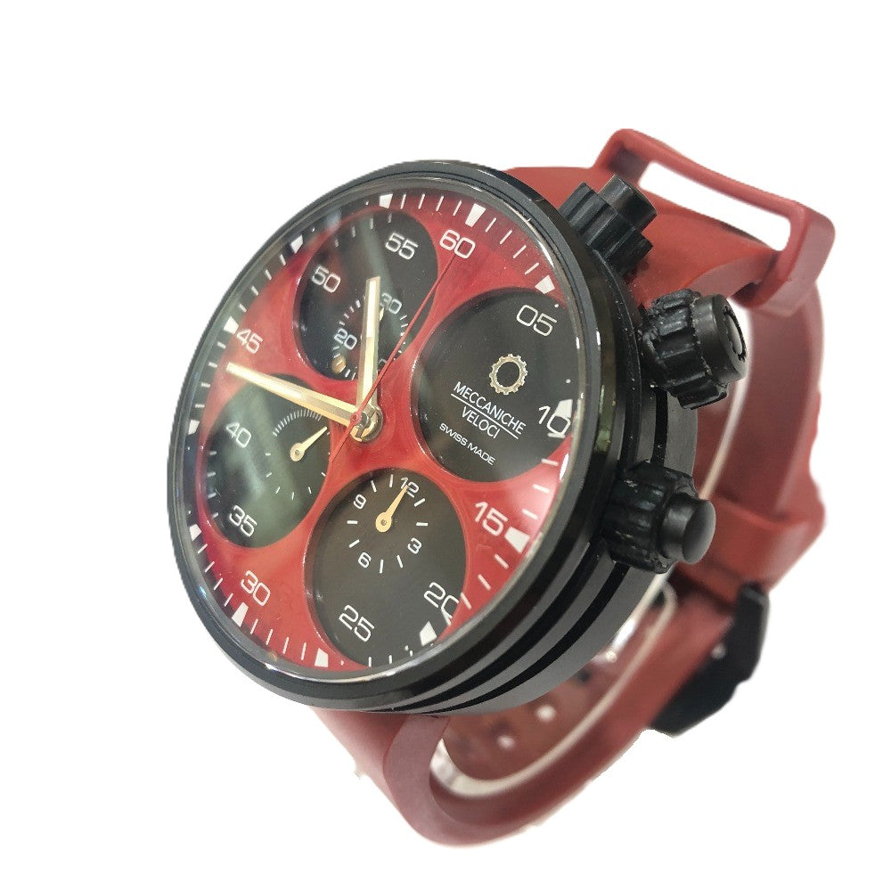 MECCANICHE VELOCI W123K140378017 Evolution 44 Quattrovalvole, Limited Edition of 250 Pieces, Titanium Men's Watch, Red