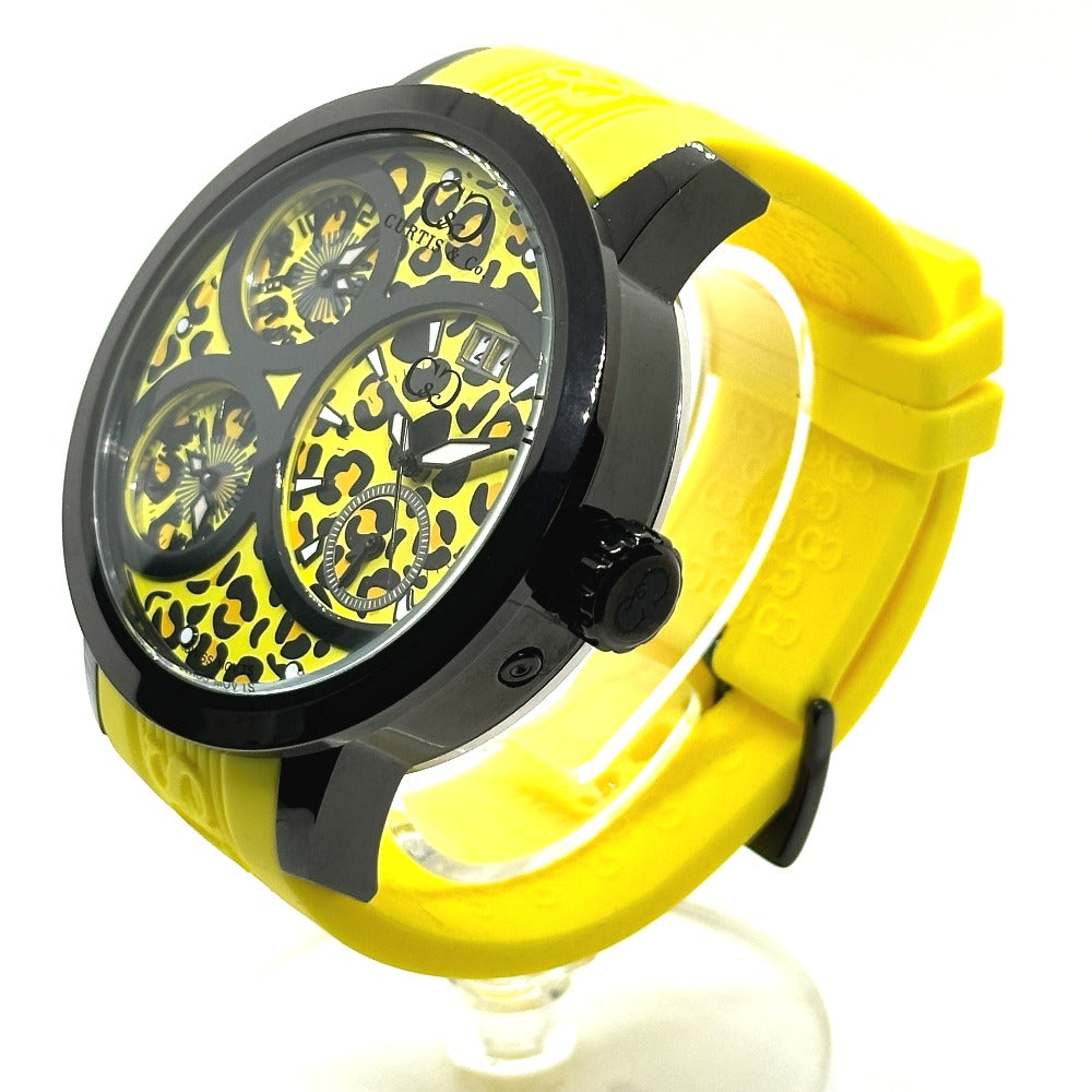 CURTIS &amp; Co. SUW57JPJGY-B BIG Time WORLD Quartz Watch, Stainless Steel, Men's, Yellow