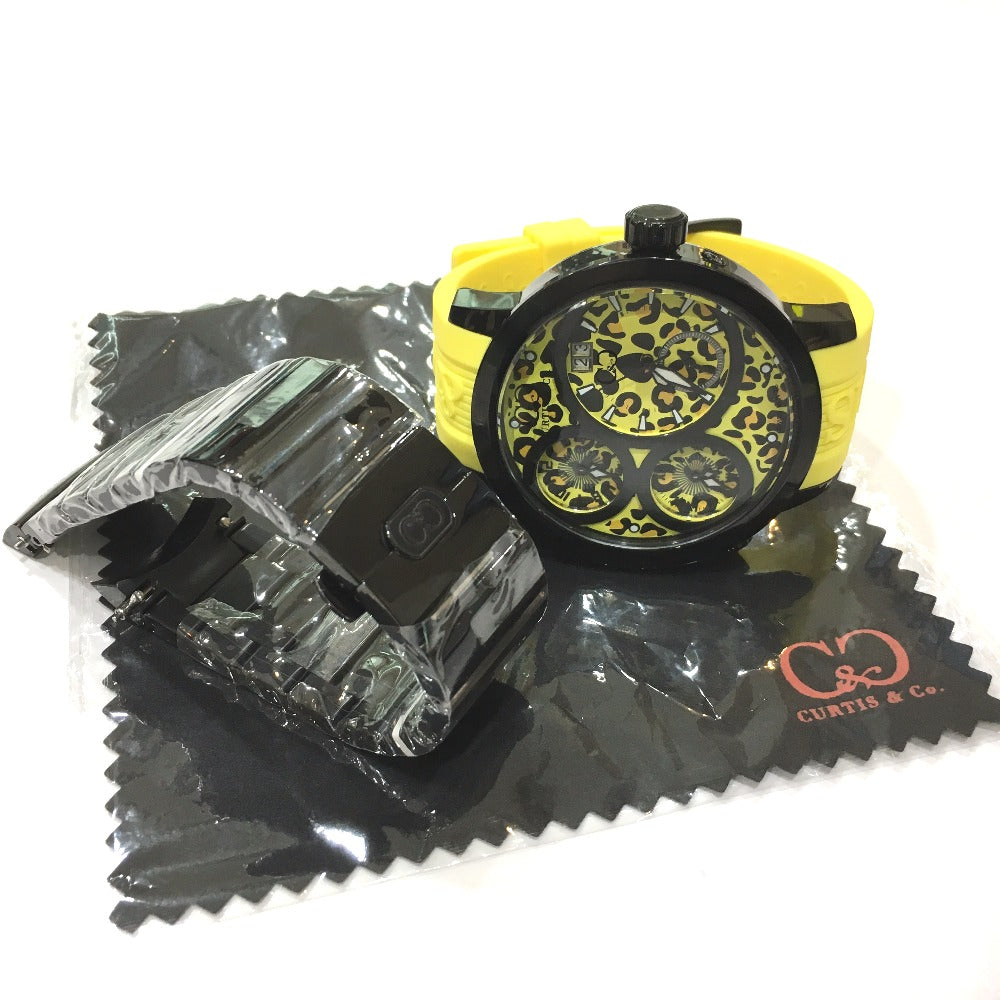 CURTIS &amp; Co. SUW57JPJGY-B BIG Time WORLD Quartz Watch, Stainless Steel, Men's, Yellow