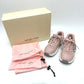 Sergio Rossi B10800-MFL270 Women's Pink Canvas Low-Top Sneakers with Beading