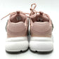 Sergio Rossi B10800-MFL270 Women's Pink Canvas Low-Top Sneakers with Beading