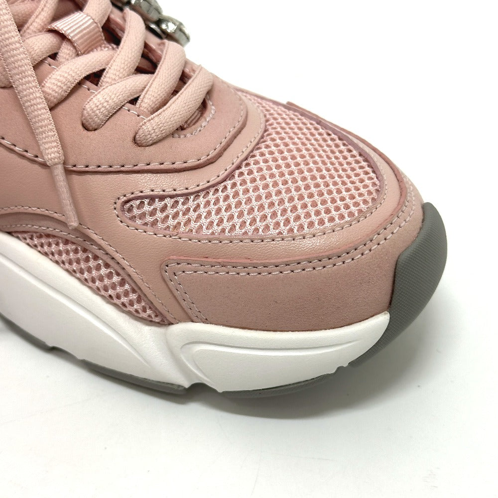 Sergio Rossi B10800-MFL270 Women's Pink Canvas Low-Top Sneakers with Beading