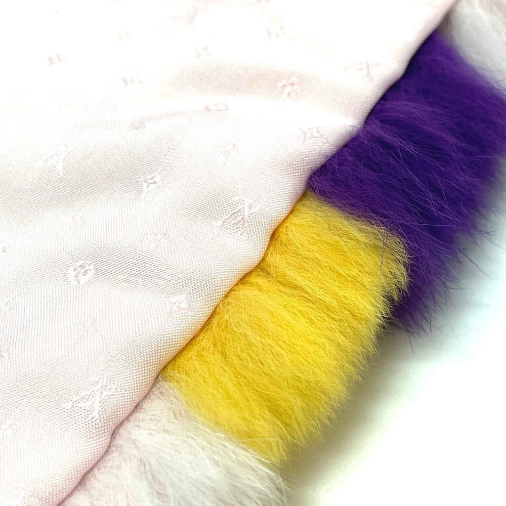 LOUIS VUITTON M70272 LV Logo Echarpe Tippet Fur Scarf, Silk, Women's, Pink