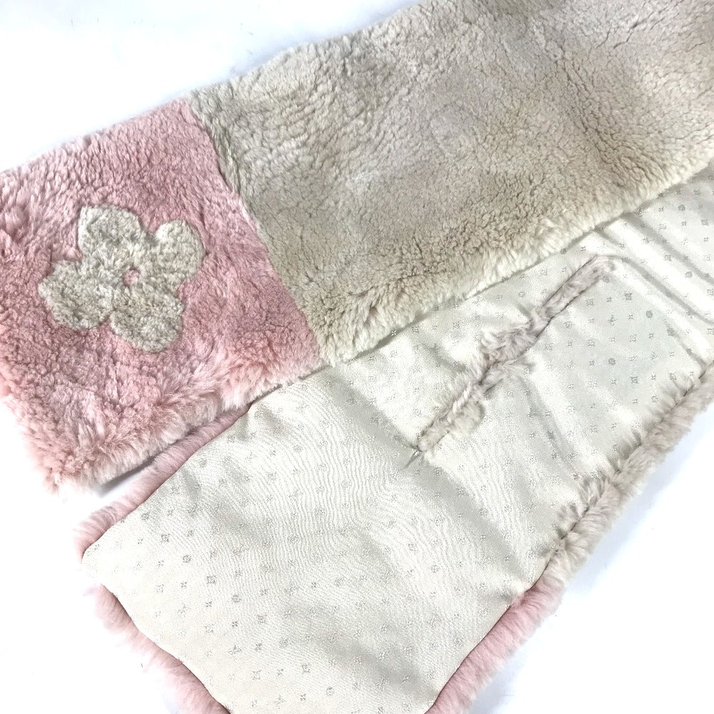 LOUIS VUITTON M70873 ファー ティペット ロゴ バイカラー エシャルプ LV インザシティ マフラー ファー レディース ピンク