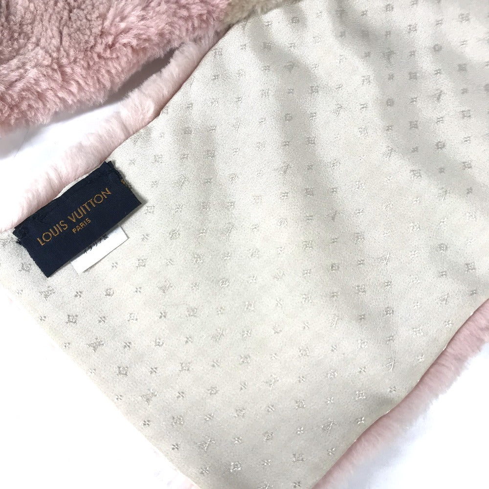 LOUIS VUITTON M70873 ファー ティペット ロゴ バイカラー エシャルプ LV インザシティ マフラー ファー レディース ピンク