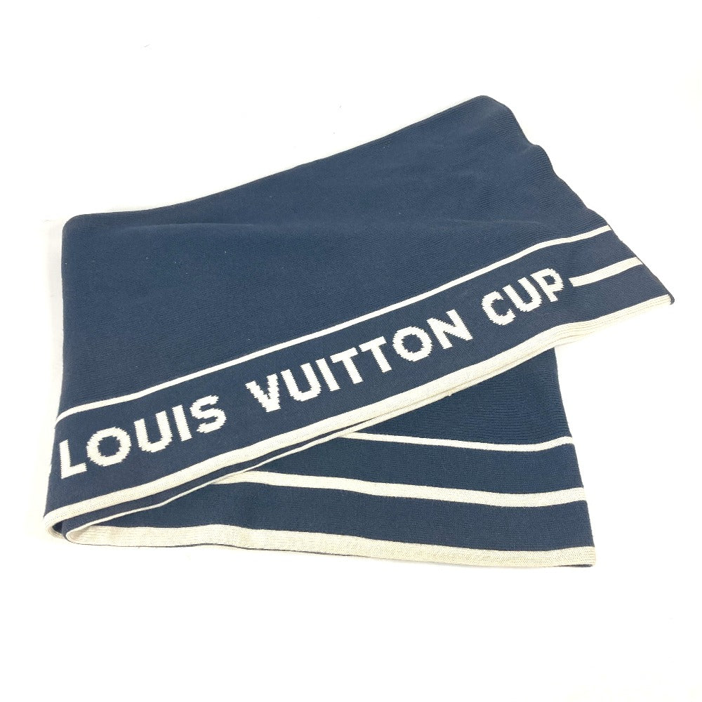 LOUIS VUITTON ルイヴィトンカップ LVCUP ロゴ マフラー コットン メンズ ネイビー