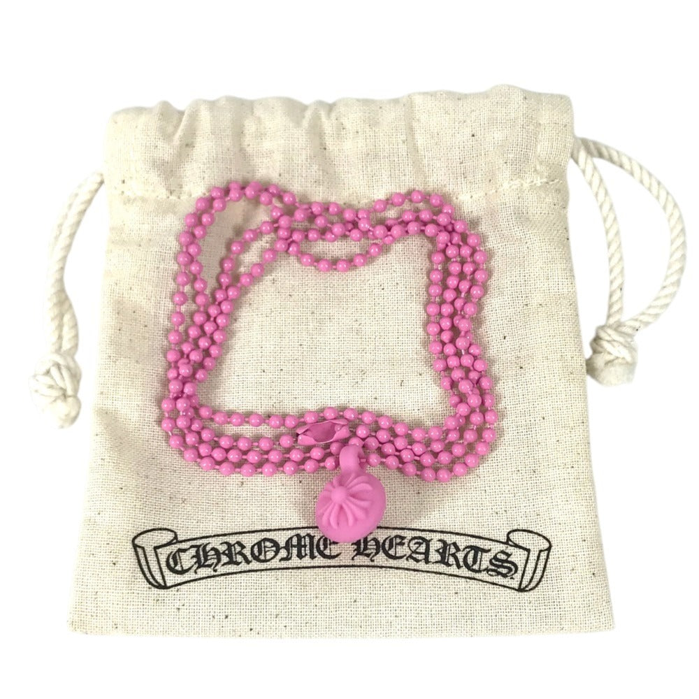CHROME HEARTS Crossball Logo Chain Necklace Necklace rubber pink Used