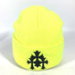 CHROME HEARTS Logo 3-Cross Beanie Hat, Knit Cap, Acrylic, Unisex, Yellow